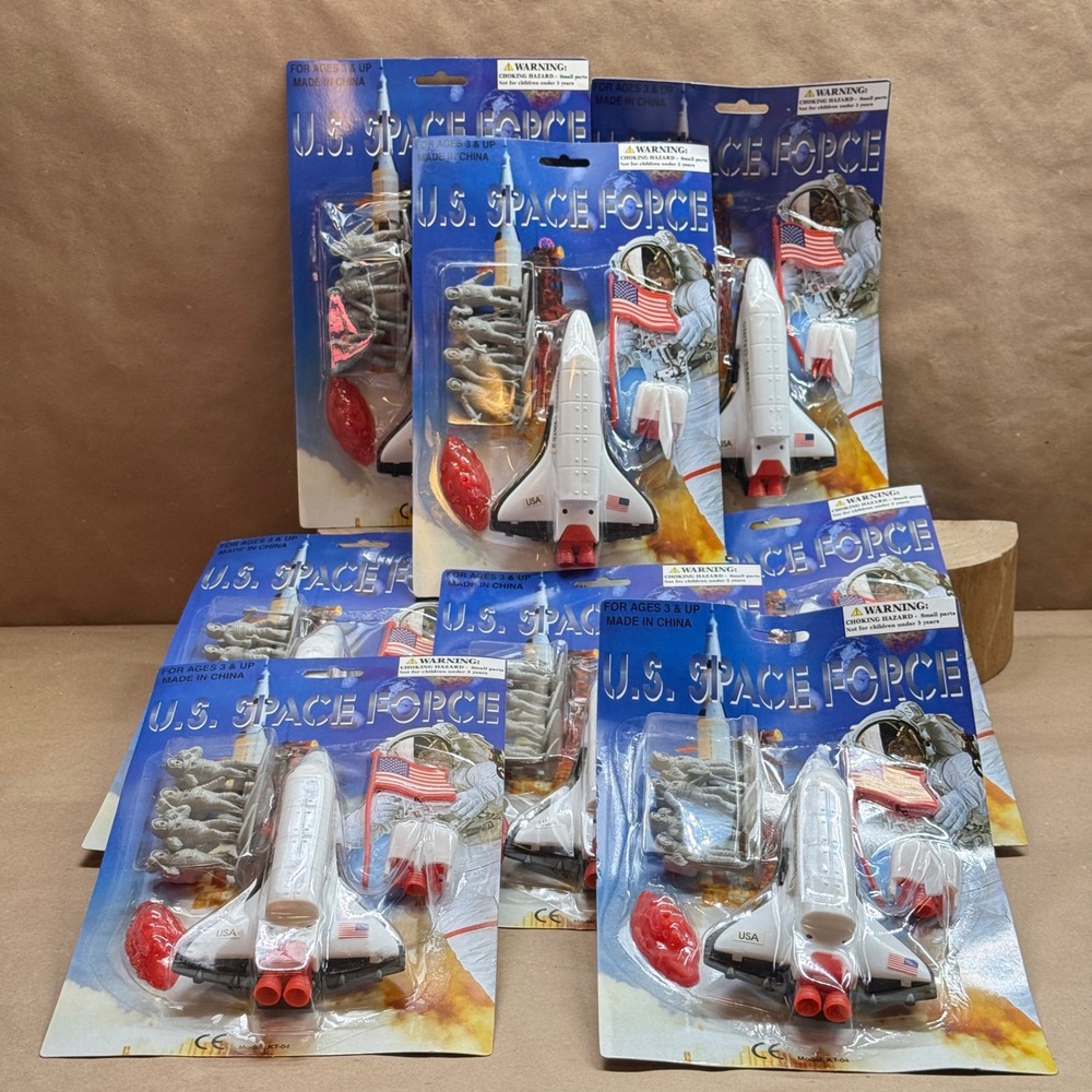 Lot of 8 US Space Force Toy Playsets Space Shuttle Astronauts Flag New KT-04